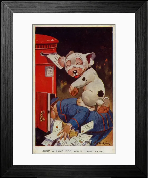Framed Print : Bonzo posting a letter Framed Print : Bonzo posting a letter