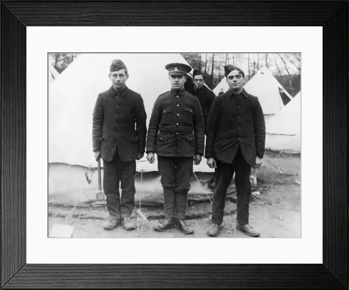 Framed Print : Soldiers at Mytchett Camp, near Aldershot, WW1 Framed Print : Soldiers at Mytchett Camp, near Aldershot, WW1