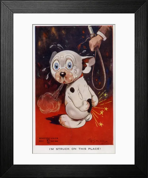 Framed Print : Bonzo with a sore bottom Framed Print : Bonzo with a sore bottom