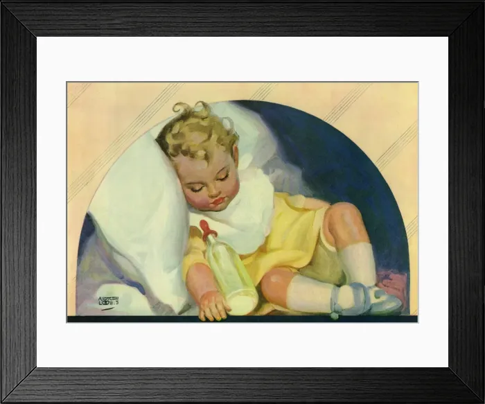 Framed Print : Contented baby sleeping by Andrew Loomis Framed Print : Contented baby sleeping by Andrew Loomis
