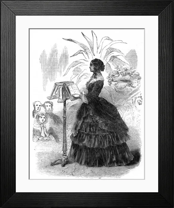 Framed Print : Mary E Webb reading Uncle Toms Cabin Framed Print : Mary E Webb reading Uncle Toms Cabin
