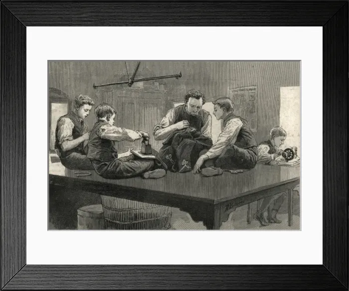 Framed Print : Farningham Little Boys Home, Tailors Shop Framed Print : Farningham Little Boys Home, Tailors Shop