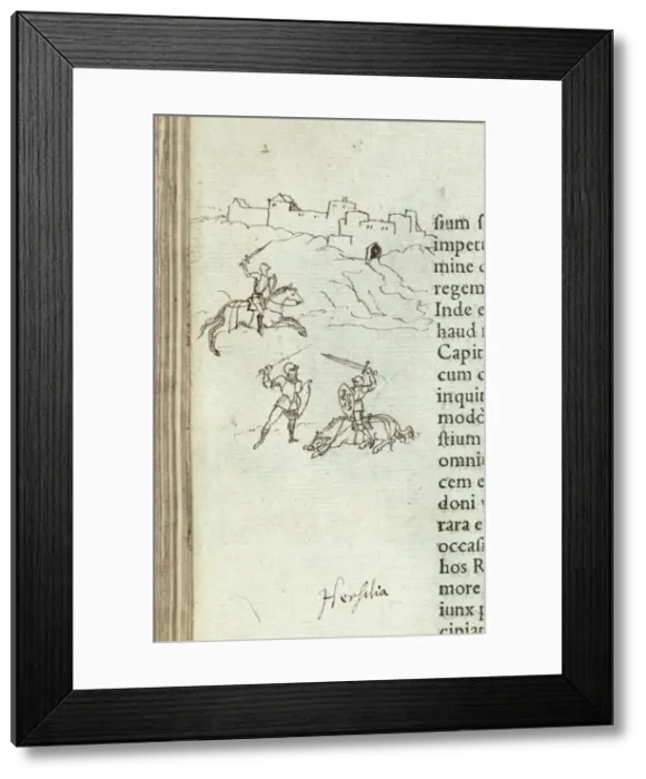 Framed Print : Fight between Romulus and Mettius Curtius Framed Print : Fight between Romulus and Mettius Curtius