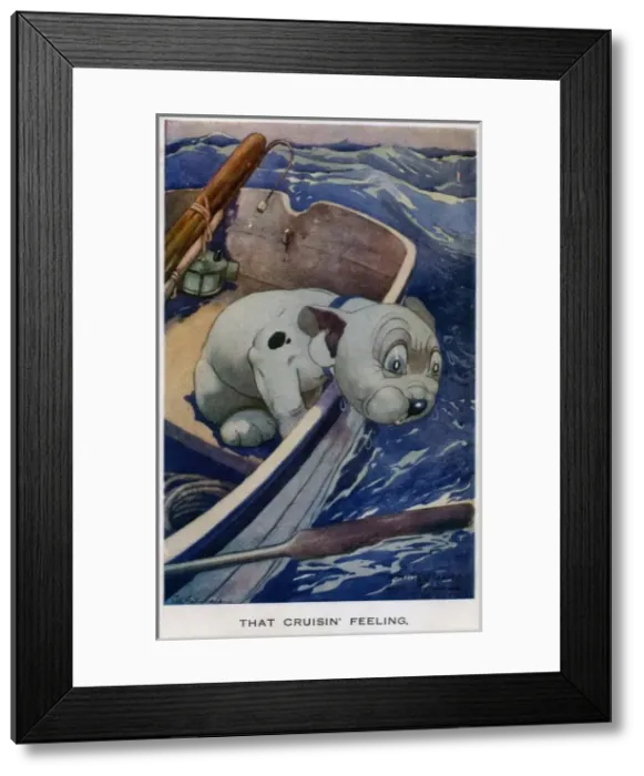 Framed Print : Bonzo in a rowing boat Framed Print : Bonzo in a rowing boat
