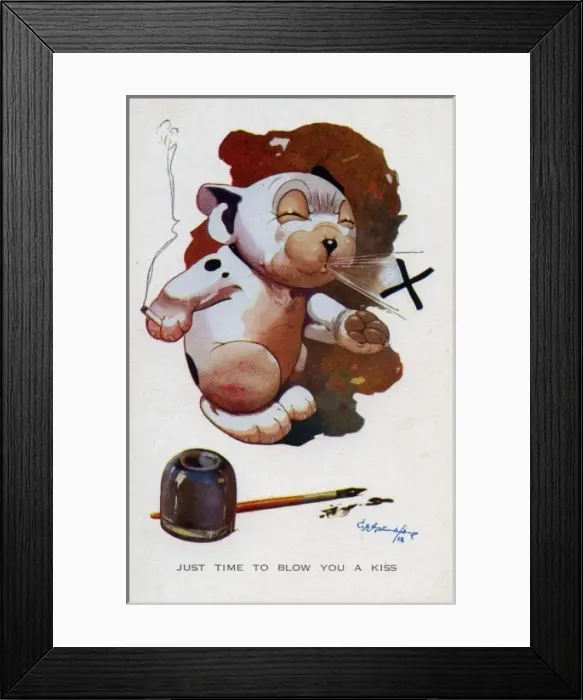 Framed Print : Bonzo smoking, blowing a kiss Framed Print : Bonzo smoking, blowing a kiss