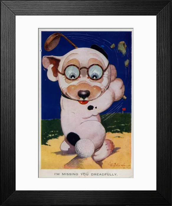 Framed Print : Bonzo playing golf Framed Print : Bonzo playing golf