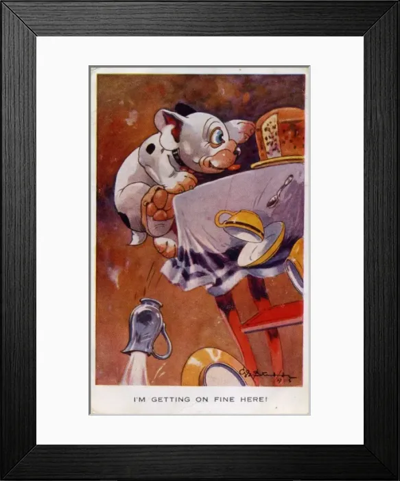 Framed Print : Bonzo stealing some cake Framed Print : Bonzo stealing some cake