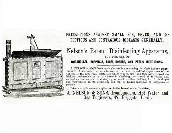 Advertisement for clothing and bedding disinfector