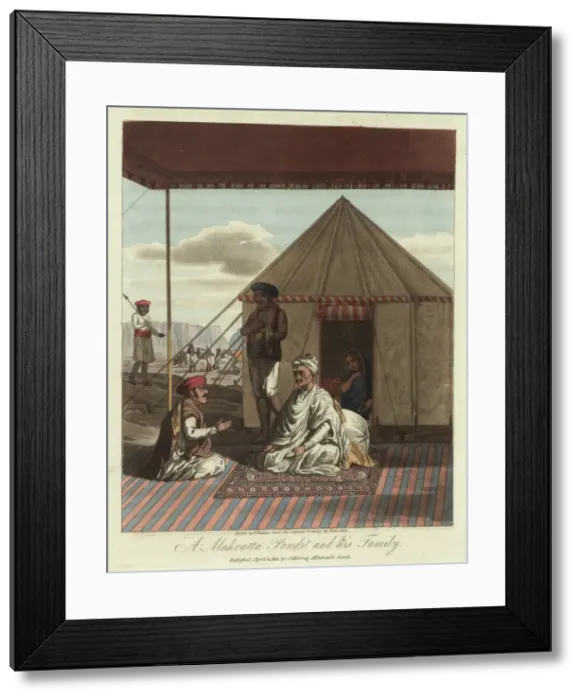 Framed Print : A Mahratta Pandit and his Family, India Framed Print : A Mahratta Pandit and his Family, India