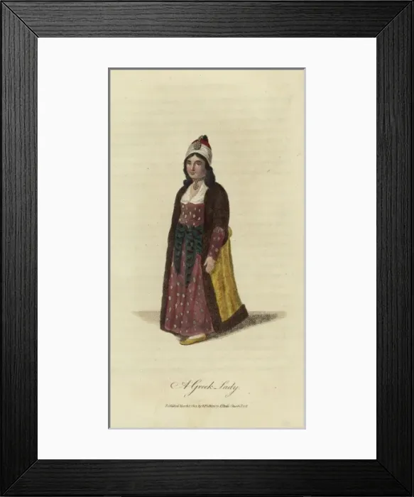 Framed Print : Greek woman in traditional costume Framed Print : Greek woman in traditional costume