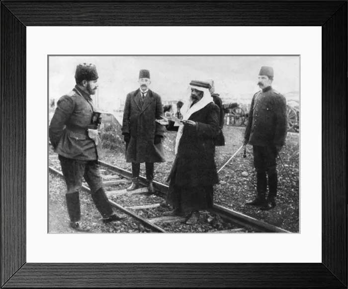 Framed Print : Ahmed Jemal Pasha greeted by a Sheik Framed Print : Ahmed Jemal Pasha greeted by a Sheik