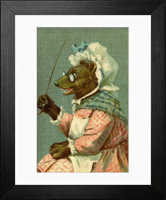 Framed Print : Bear with stick by g h Thompson Framed Print : Bear with stick by g h Thompson