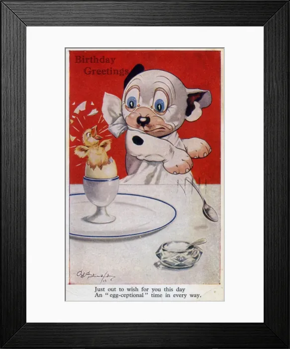 Framed Print : Bonzo eating a boiled egg Framed Print : Bonzo eating a boiled egg