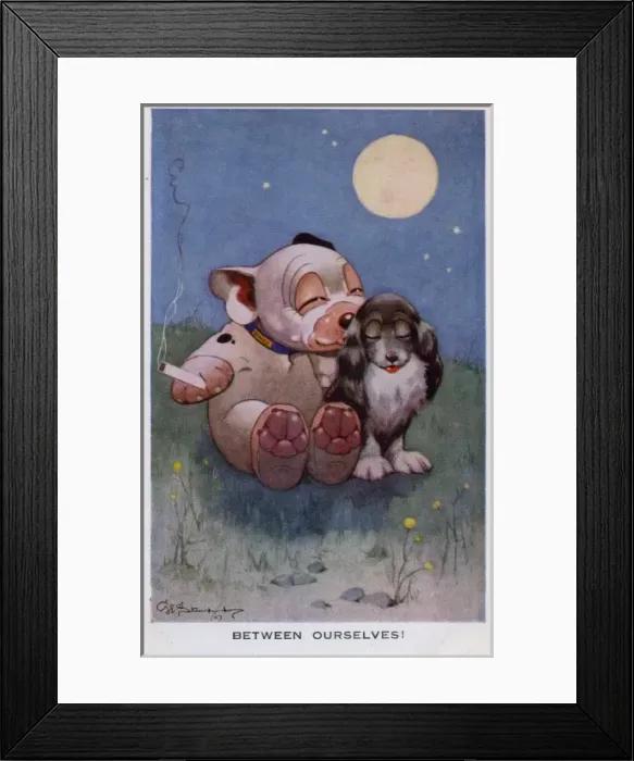 Framed Print : Bonzo and girlfriend sitting together Framed Print : Bonzo and girlfriend sitting together