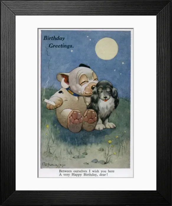 Framed Print : Bonzo and girlfriend sitting together Framed Print : Bonzo and girlfriend sitting together
