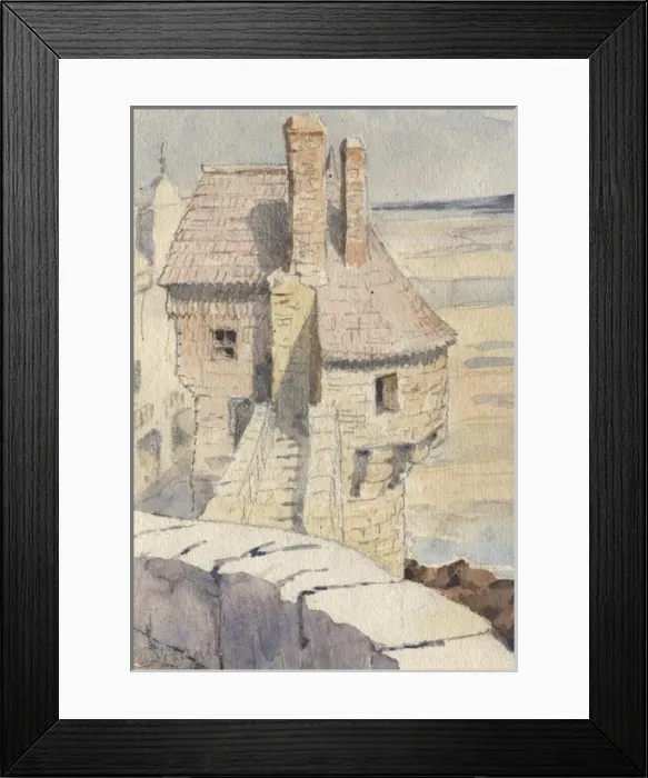 Framed Print : St Malo. Cliffside village in St Malo.. 1924 Framed Print : St Malo. Cliffside village in St Malo.. 1924