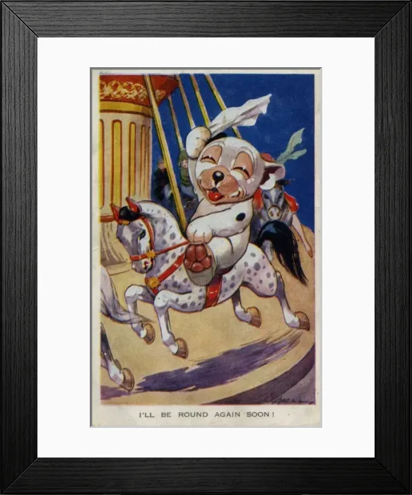 Framed Print : Bonzo on a carousel Framed Print : Bonzo on a carousel