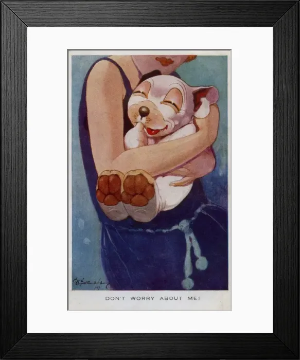Framed Print : Bonzo being held by his mistress Framed Print : Bonzo being held by his mistress