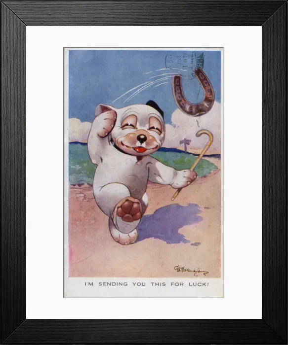 Framed Print : Bonzo throwing a horseshoe Framed Print : Bonzo throwing a horseshoe