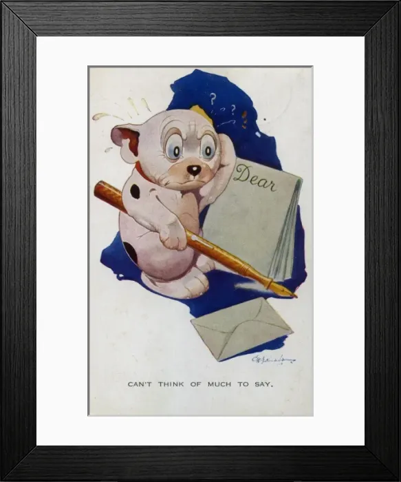 Framed Print : Bonzo writing a letter Framed Print : Bonzo writing a letter