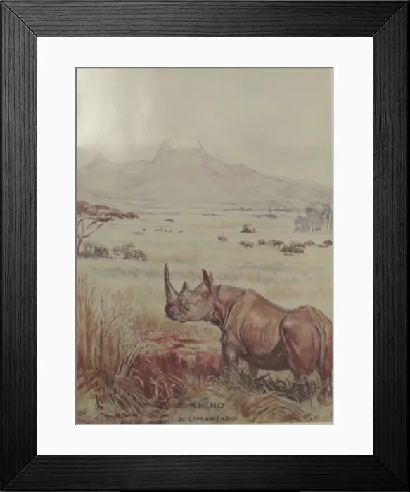 Framed Print : Rhino, Kilimanjaro Framed Print : Rhino, Kilimanjaro