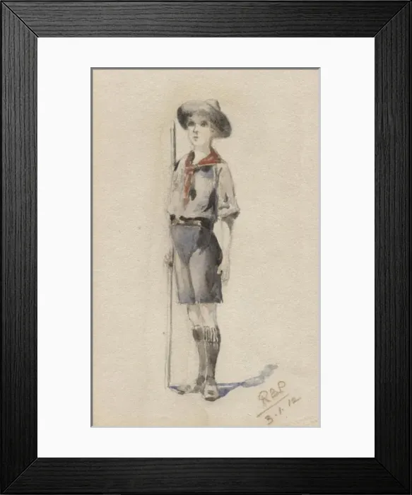 Framed Print : Scout in uniform, standing to attention.. 3 January 1912 Framed Print : Scout in uniform, standing to attention.. 3 January 1912