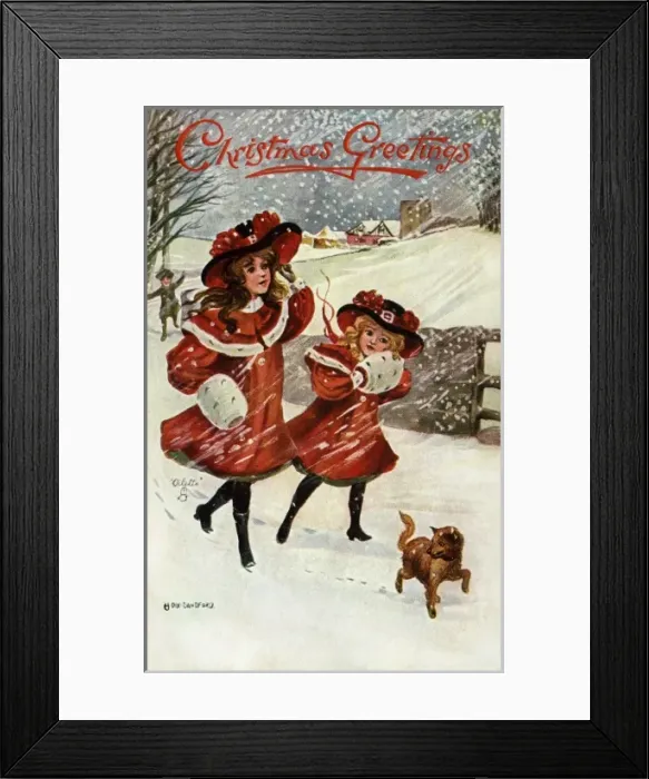 Framed Print : Walking throug h snow by Hilda Dix Sandford Framed Print : Walking throug h snow by Hilda Dix Sandford