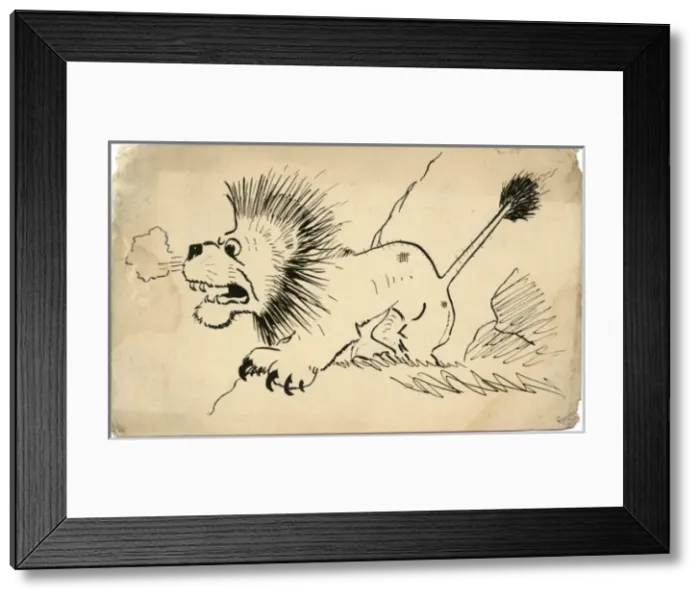 Framed Print : WWI postcard by George Ranstead - the British lion Framed Print : WWI postcard by George Ranstead - the British lion