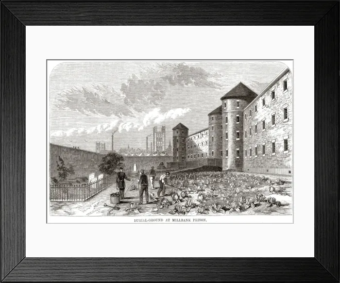 Framed Print : Convicts burial ground, Millbank Prison Framed Print : Convicts burial ground, Millbank Prison