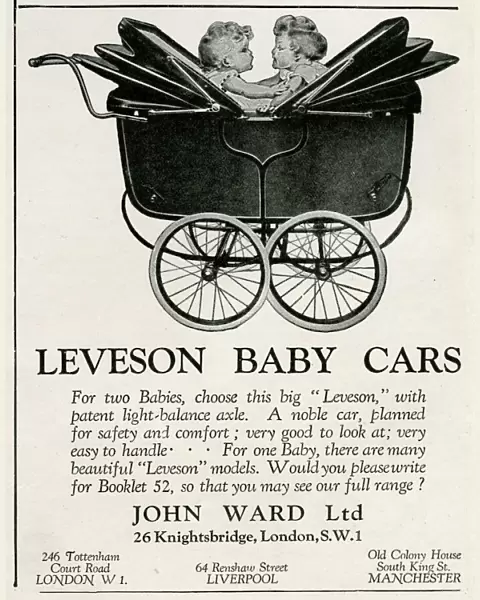 Advert for a Leveson double pram 1928