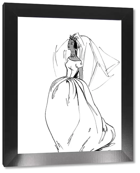 Wedding dress of Jill Benton Jones by Norman Hartnell