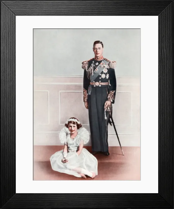 Framed Print : Princess Elizabeth and King George VI Framed Print : Princess Elizabeth and King George VI