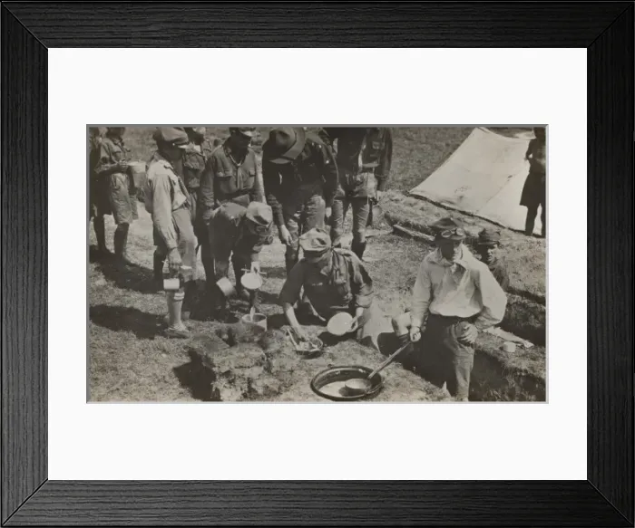 Framed Print : Polish Scouts cooking Framed Print : Polish Scouts cooking