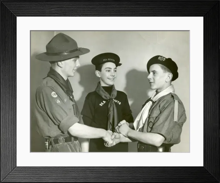 Framed Print : Scouts shaking hands Framed Print : Scouts shaking hands