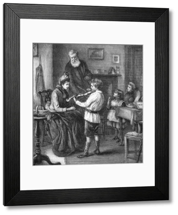 Framed Print : Music at home - young violinist Framed Print : Music at home - young violinist