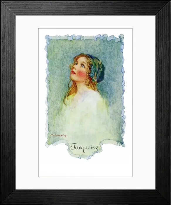 Framed Print : Turquoise by Millicent Sowerby Framed Print : Turquoise by Millicent Sowerby