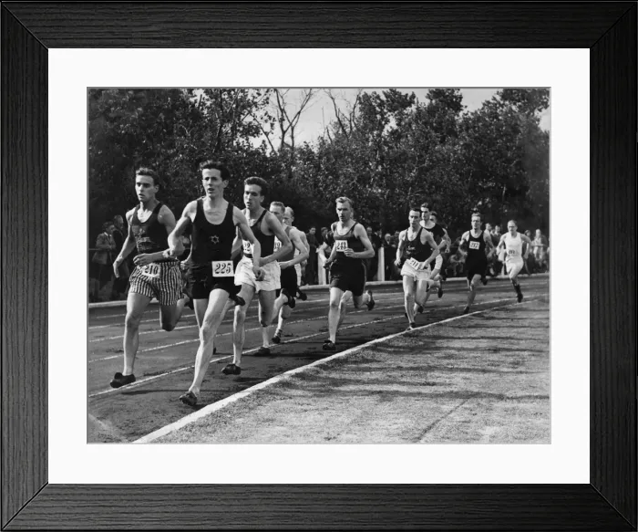 Framed Print : Athletics event with men on a race track Framed Print : Athletics event with men on a race track