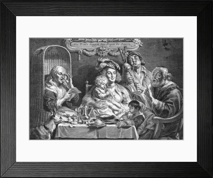 Framed Print : Music at home - As the old sing, so the young pipe Framed Print : Music at home - As the old sing, so the young pipe