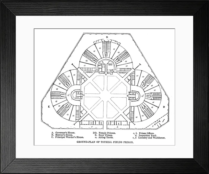 Framed Print : Plan of Tothill Fields, Westminster Framed Print : Plan of Tothill Fields, Westminster