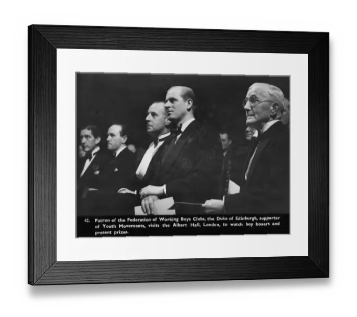 Framed Print : Prince Philip at a boxing match at the Albert Hall Framed Print : Prince Philip at a boxing match at the Albert Hall