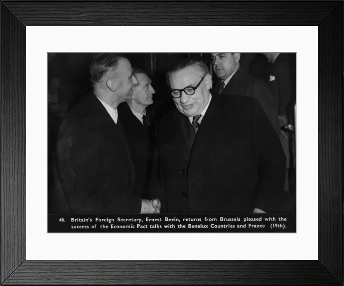 Framed Print : Ernest Bevin returning from Economic Pact talks Framed Print : Ernest Bevin returning from Economic Pact talks