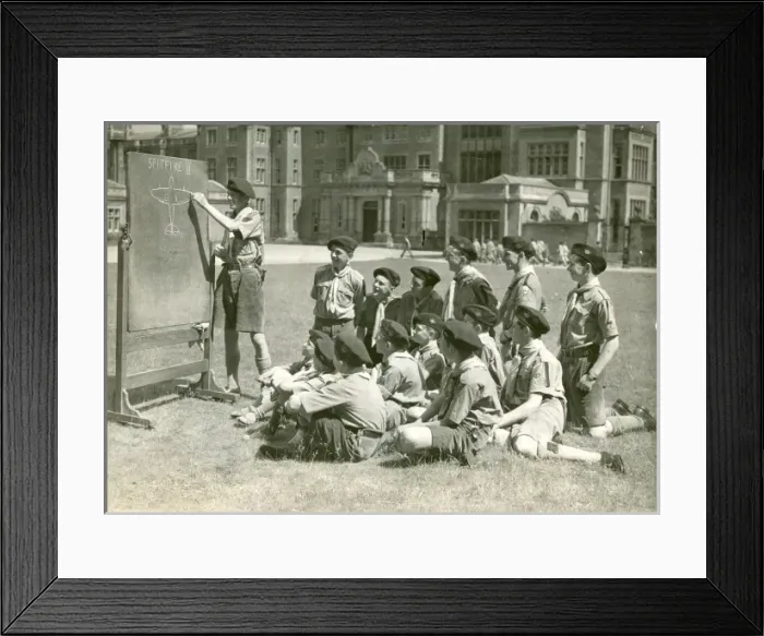 Framed Print : Air Scouts learning aircraft recognition Framed Print : Air Scouts learning aircraft recognition
