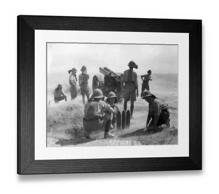 Framed Print : British 60 pounder gun in action, Samarra, WW1 Framed Print : British 60 pounder gun in action, Samarra, WW1