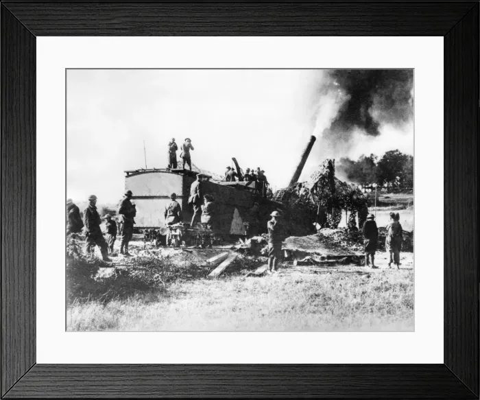 Framed Print : 340 mm gun on Western Front, northern France, WW1 Framed Print : 340 mm gun on Western Front, northern France, WW1