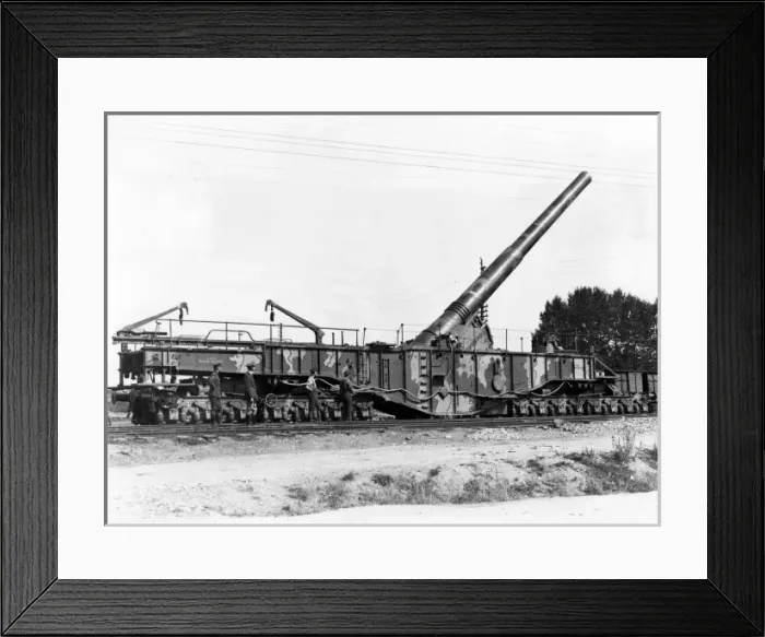 Framed Print : British 14 inch gun on railway mounting, WW1 Framed Print : British 14 inch gun on railway mounting, WW1
