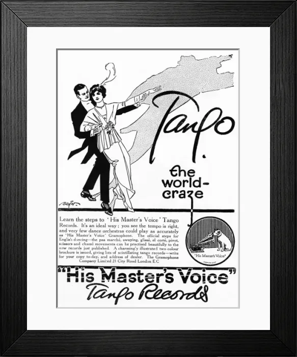 Framed Print : Tango records advertisement Framed Print : Tango records advertisement