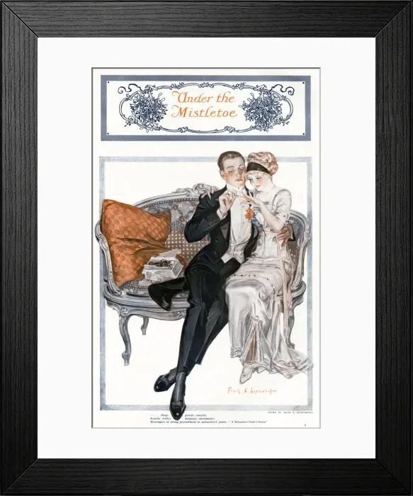 Framed Print : Engagement under the mistletoe Framed Print : Engagement under the mistletoe