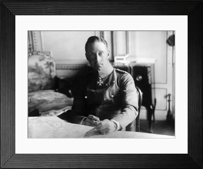 Framed Print : Crown Prince Wilhelm seated at his desk, WW1 Framed Print : Crown Prince Wilhelm seated at his desk, WW1