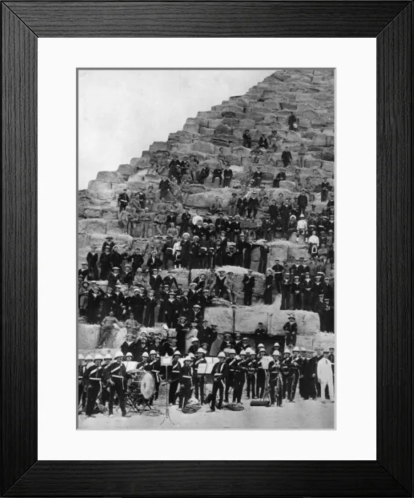 Framed Print : British Navy men visiting the pyramids Framed Print : British Navy men visiting the pyramids