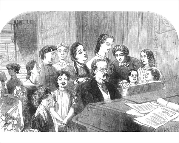 A singing lesson at Minerva House, 1863